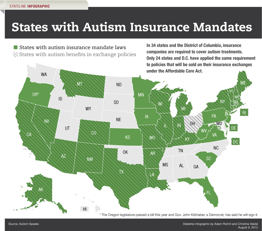 2011 State Autism Insurance Reform Initiative Map