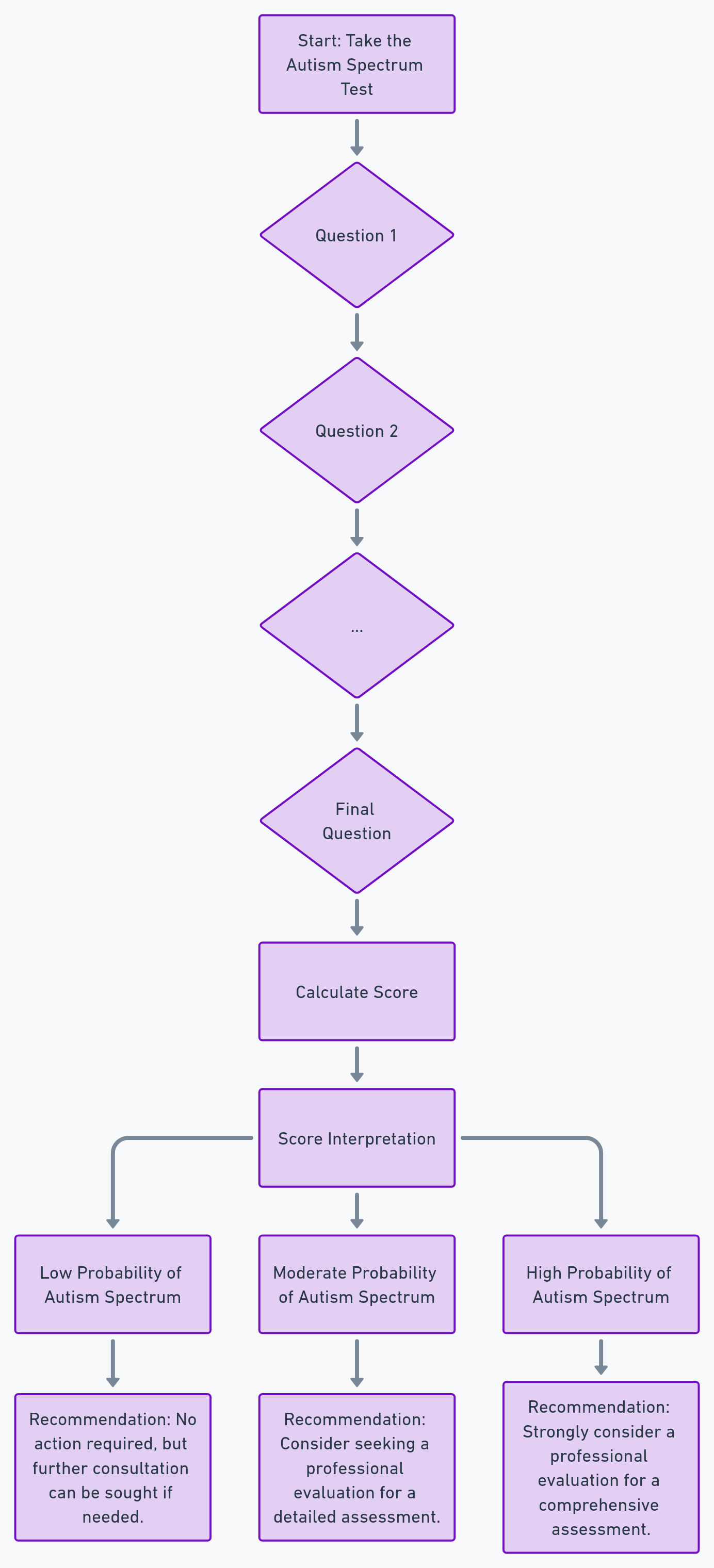 IDRlabs Autism Spectrum Test FLOW CHART