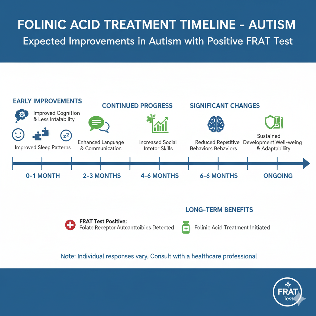 Timeline of expected improvements from folinic acid treatment in autism with positive FRAT test